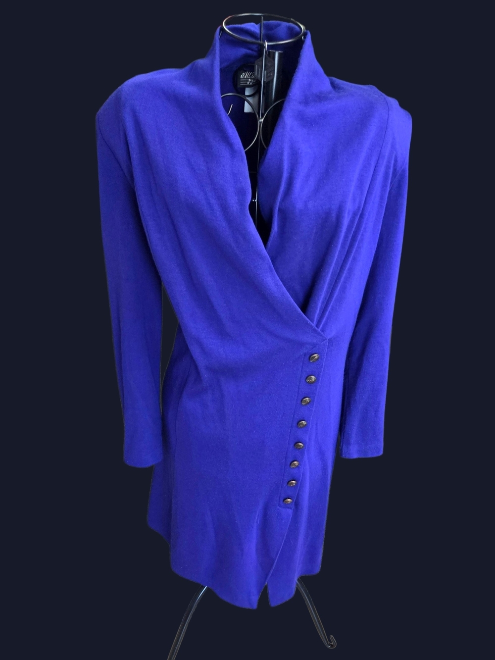 All That Jazz Cobalt Blue Wrap Blazer with Side Button Accent